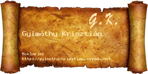 Gyimóthy Krisztián névjegykártya